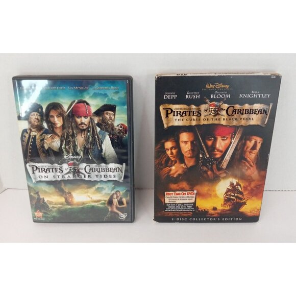 Pirates of the Caribbean DVDs On Stranger Tides & The Curse of the Black Pearl - Picture 1 of 9